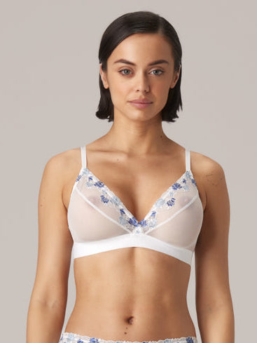 Chilot Compresiv cu Dantelă Alba si Broderie Florala LCD 112